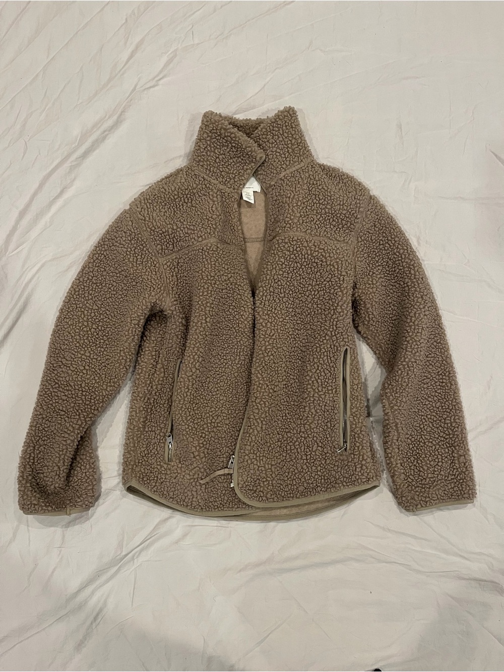 H&M Mama Teddy Fleece Babywearing Jacket with Zip-In Insert Beige XS